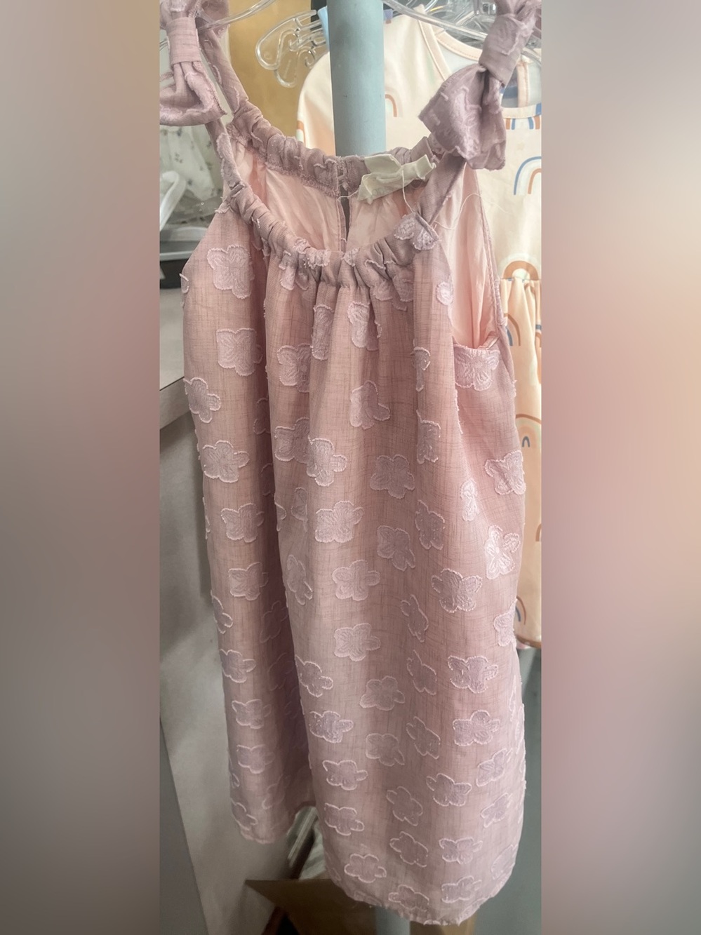 Girls' Blush Pink Embroidered Floral Sundress - Kids Formal